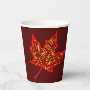 Fiery Leaf Paper Cup