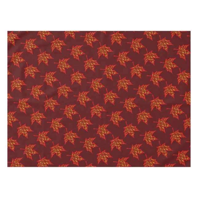 Fiery Leaves Tablecloth (Front (Horizontal))
