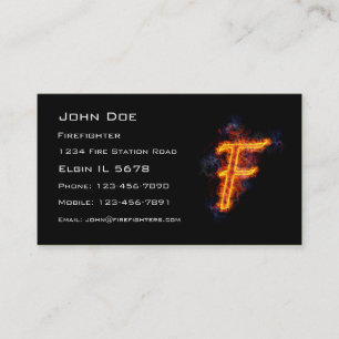 Fiery Letter F Business Card