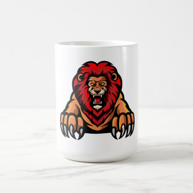Fiery Lion Fury Coffee Mug (Center)