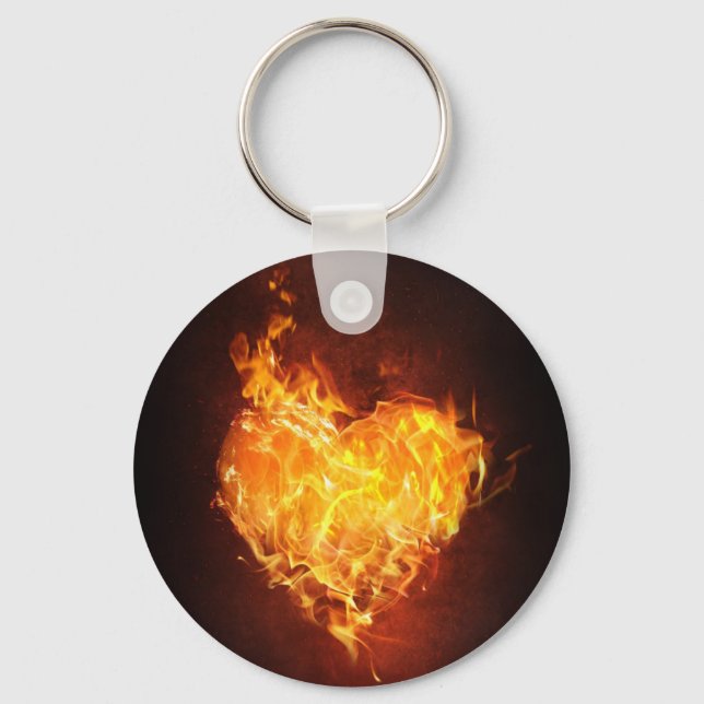 fiery Love Button Keychain (Front)