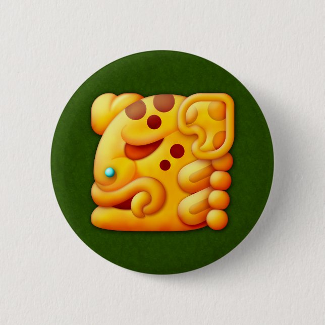 Fiery Maya Animal Head 6 Cm Round Badge (Front)