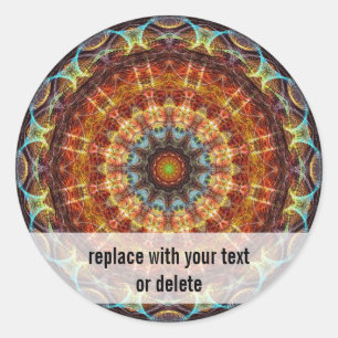 Fiery Needlework kaleidoscope Classic Round Sticker