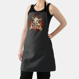 Fiery New Year 2027 Cute Cartoon Goat Mascot Graph Apron
