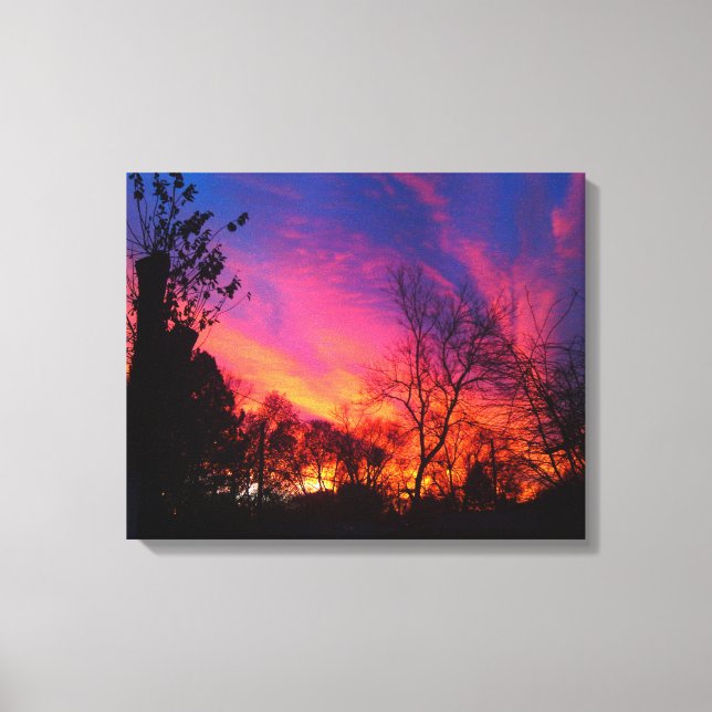 Fiery Night Sky Canvas Print (Front)