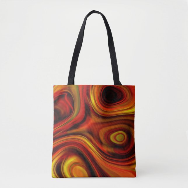 Fiery Orange and Yellow Pattern Tote Bag (Front)