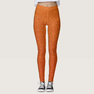 Fiery Orange Glitter Leggings