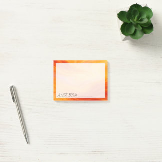 Fiery Orange Gold Marble Post-it Notes