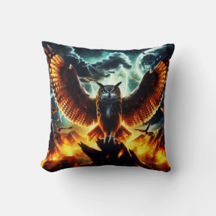 Fiery Owl Moonrise Cushion