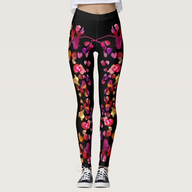 Fiery Petals Leggings (Front)