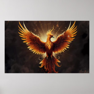 Fiery Phoenix Cushion Poster