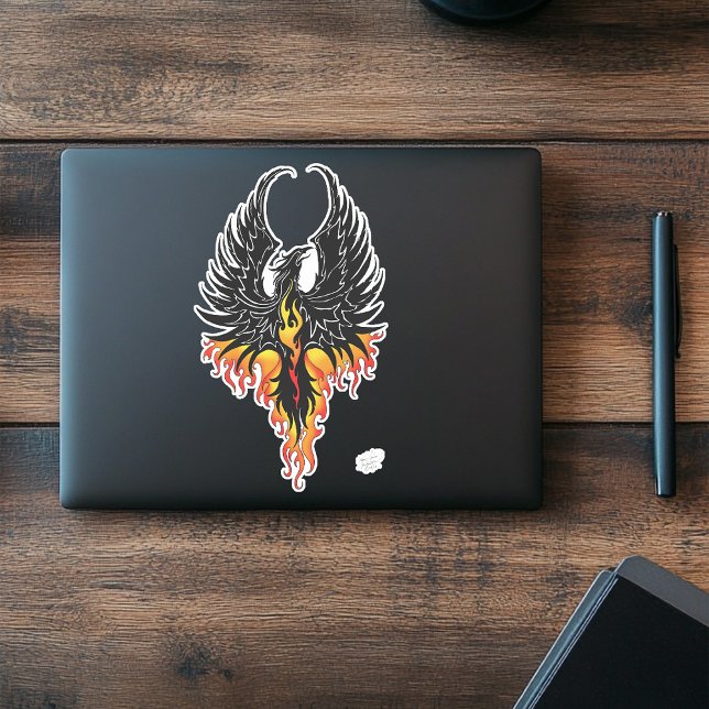 Fiery Phoenix Rising Firebird Black Tribal Flames (Creator Uploaded)