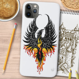 Fiery Phoenix Rising Firebird Black Tribal Flames iPhone 11 Pro Max Case