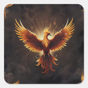 Fiery Phoenix  Square Sticker