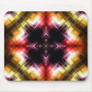 Fiery Prism Abstract with Radiant Red & Gold Glow Mouse Mat