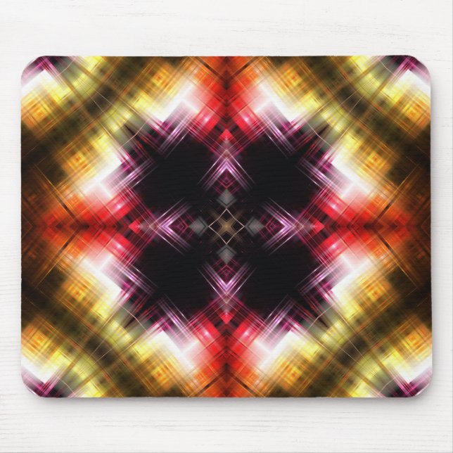 Fiery Prism Abstract with Radiant Red & Gold Glow Mouse Mat (Front)