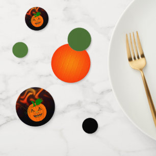 Fiery Pumpkin Design Confetti