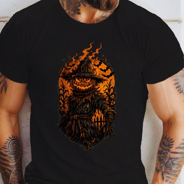 Fiery Pumpkin Scarecrow T-Shirt (Creator Uploaded)