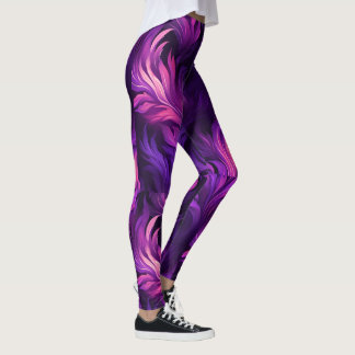 Fiery Purple Flames of Imagination Leggings