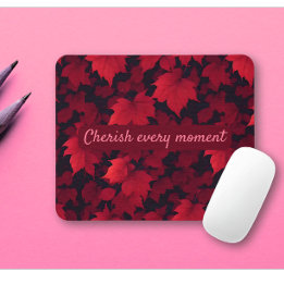 Fiery Red Autumnal Leaves Mouse Mat