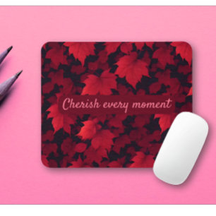 Fiery Red Autumnal Leaves Mouse Mat