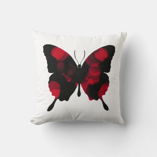 Fiery Red Butterfly Cushion (Front)