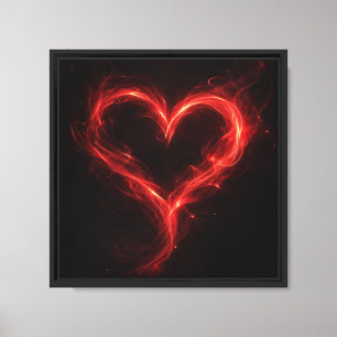 Fiery Red Heart Art – Romantic Valentine’s Day Lov Canvas Print