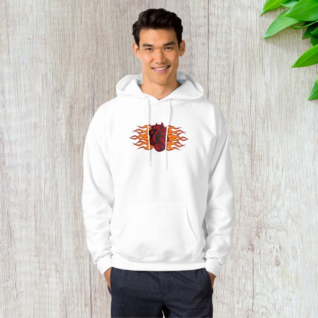 Fiery Red Horse Head with Flames Hoodie (Creator Uploaded)