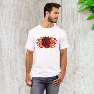 Fiery Red Horse Head with Flames T-Shirt
