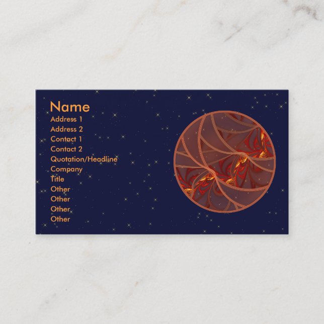 Fiery Red Moon Business Card (Front)