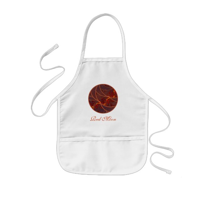 Fiery Red Moon Kids Apron (Front)
