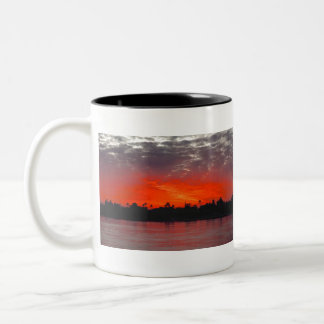 Fiery Red Nile River Sunset .JPG Two-Tone Coffee Mug