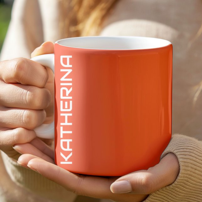 Fiery Red Solid Colour | Classic Personalised  Coffee Mug (Creator Uploaded)
