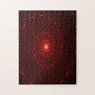 Fiery Red Sparkle Swirl Gradient Jigsaw Puzzle