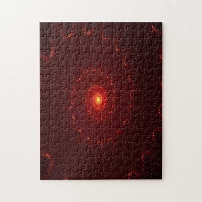 Fiery Red Sparkle Swirl Gradient Jigsaw Puzzle (Vertical)