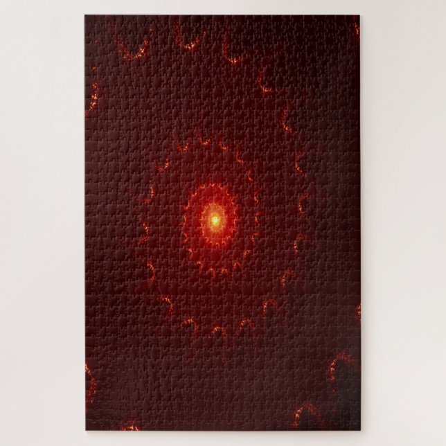 Fiery Red Sparkle Swirl Gradient Jigsaw Puzzle (Vertical)