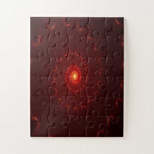 Fiery Red Sparkle Swirl Gradient Jigsaw Puzzle (Vertical)