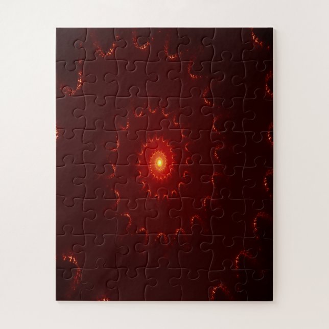 Fiery Red Sparkle Swirl Gradient Jigsaw Puzzle (Vertical)