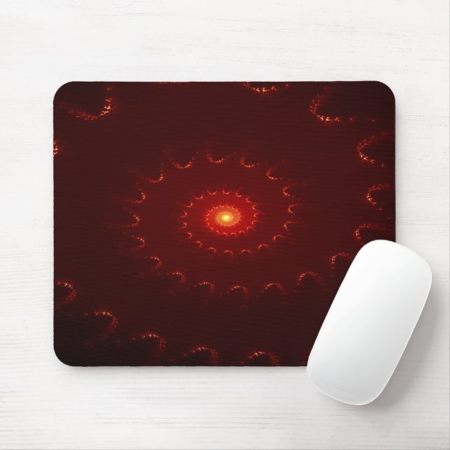 Fiery Red Sparkle Swirl Gradient Mouse Mat (With Mouse)