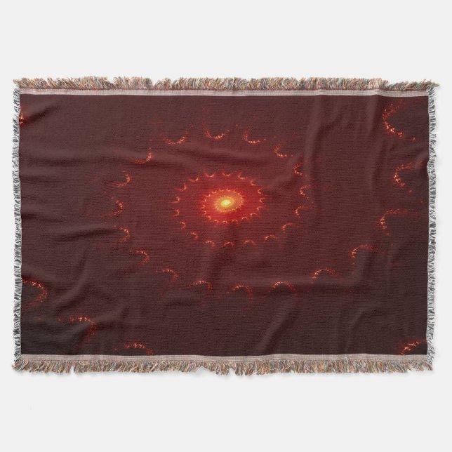 Fiery Red Sparkle Swirl Gradient Throw Blanket (Front)
