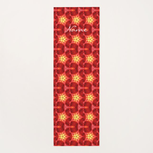 Fiery Red Star Pattern Thunder_Cove Yoga Mat (Back)