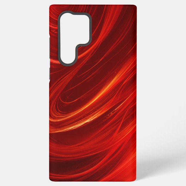 Fiery Red Swirls Abstract Flame Art Phone Case (Back)