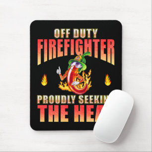 Fiery Red Volunteer Firefighter Chilli Vertical Mouse Mat