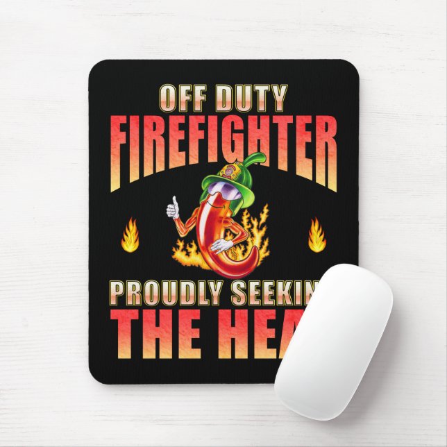 Fiery Red Volunteer Firefighter Chilli Vertical Mouse Mat (With Mouse)