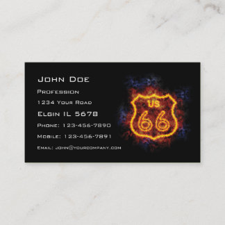Fiery Route 66 Sign Business Card