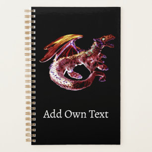 Fiery Ruby Dragon Fantasy Cover Design Creative Planner