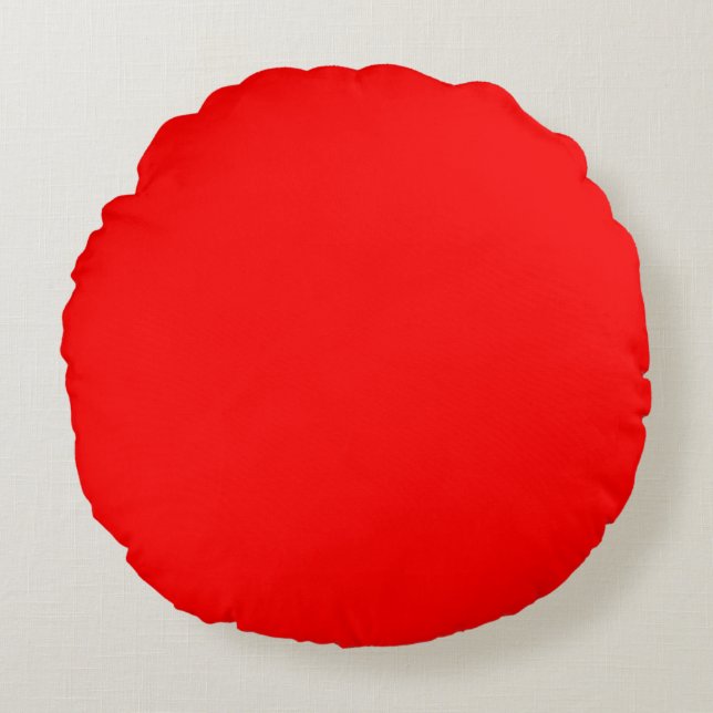 Fiery Scarlet Red Palette Round Cushion (Front)