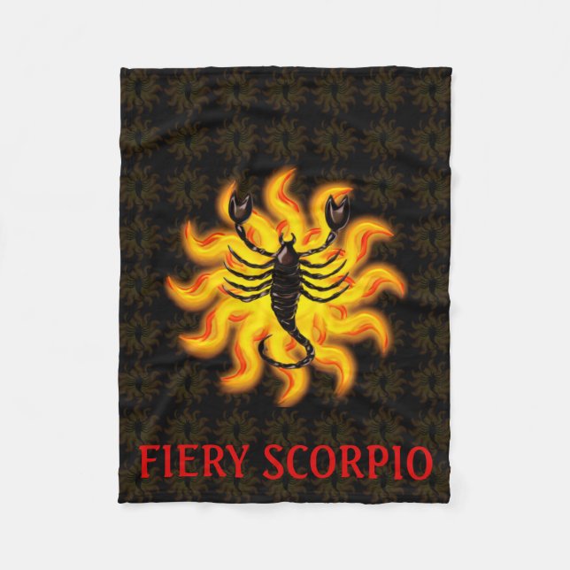 Fiery Scorpio Fleece Blanket (Front)