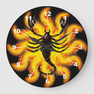 Fiery Scorpio Large Clock