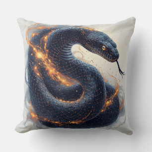 Fiery Serpent With Dynamic Energy For Decor 🔥 Cushion